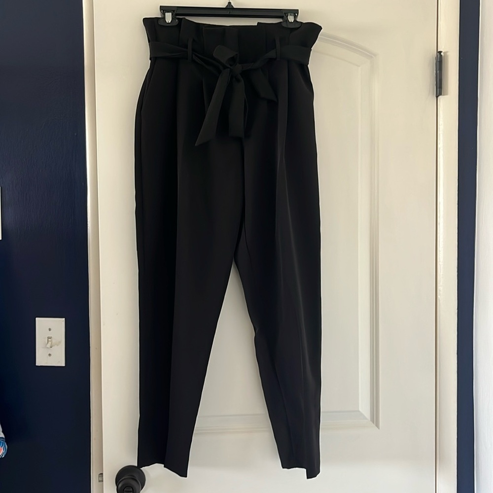 Black pants with tie